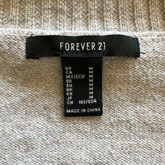 Forever 21 Women Tunic Oversized V-Neck Long Sleeve Sweater Size Medium - Picture 6 of 8